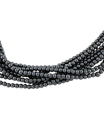 Tiffany & Co. Hematine Bead Multi-Strand Collar Necklace