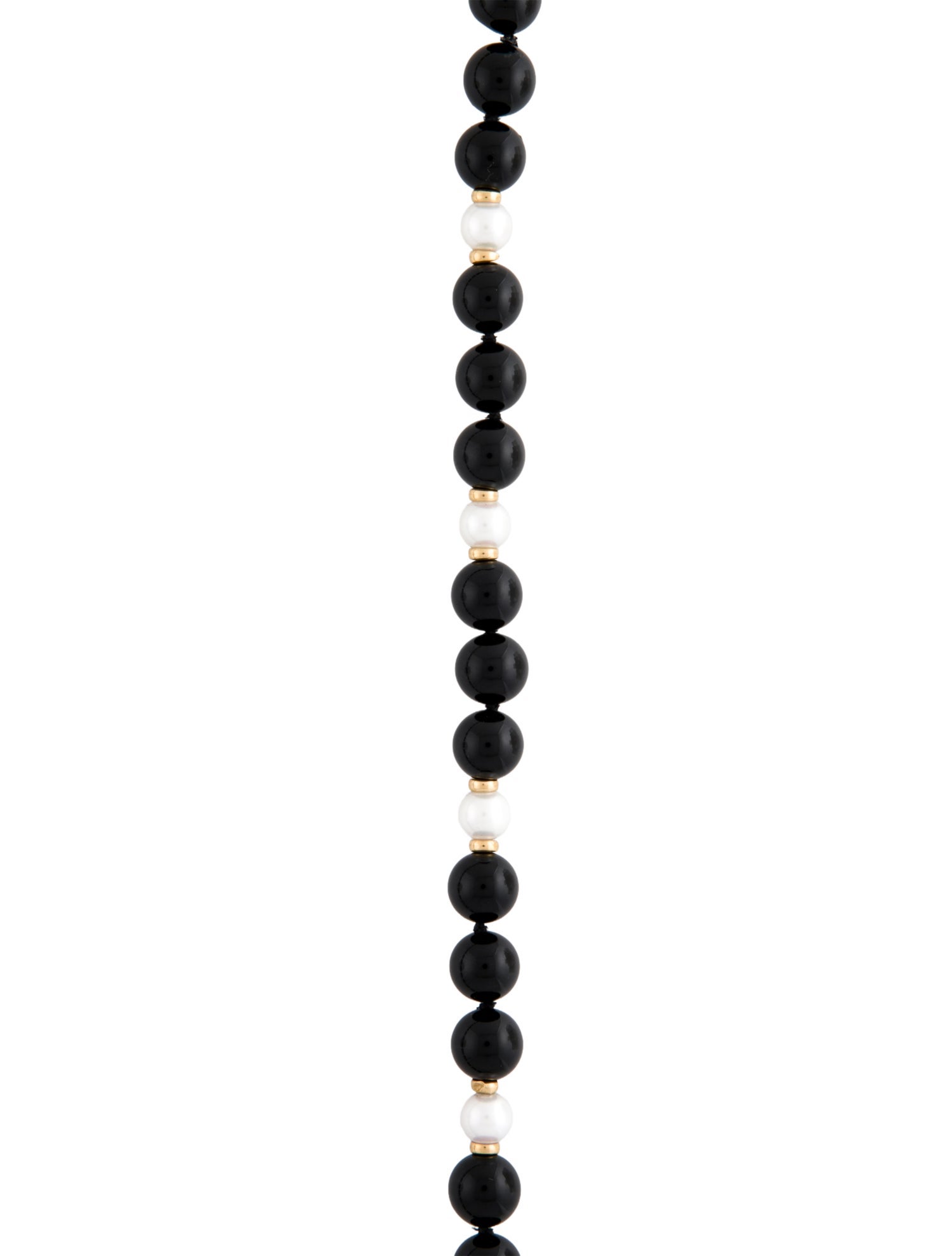 Tiffany & Co. 14K Pearl & Onyx Bead Necklace