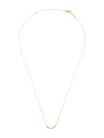 Tiffany & Co. 18K Tiffany T Mini Smile Pendant Necklace