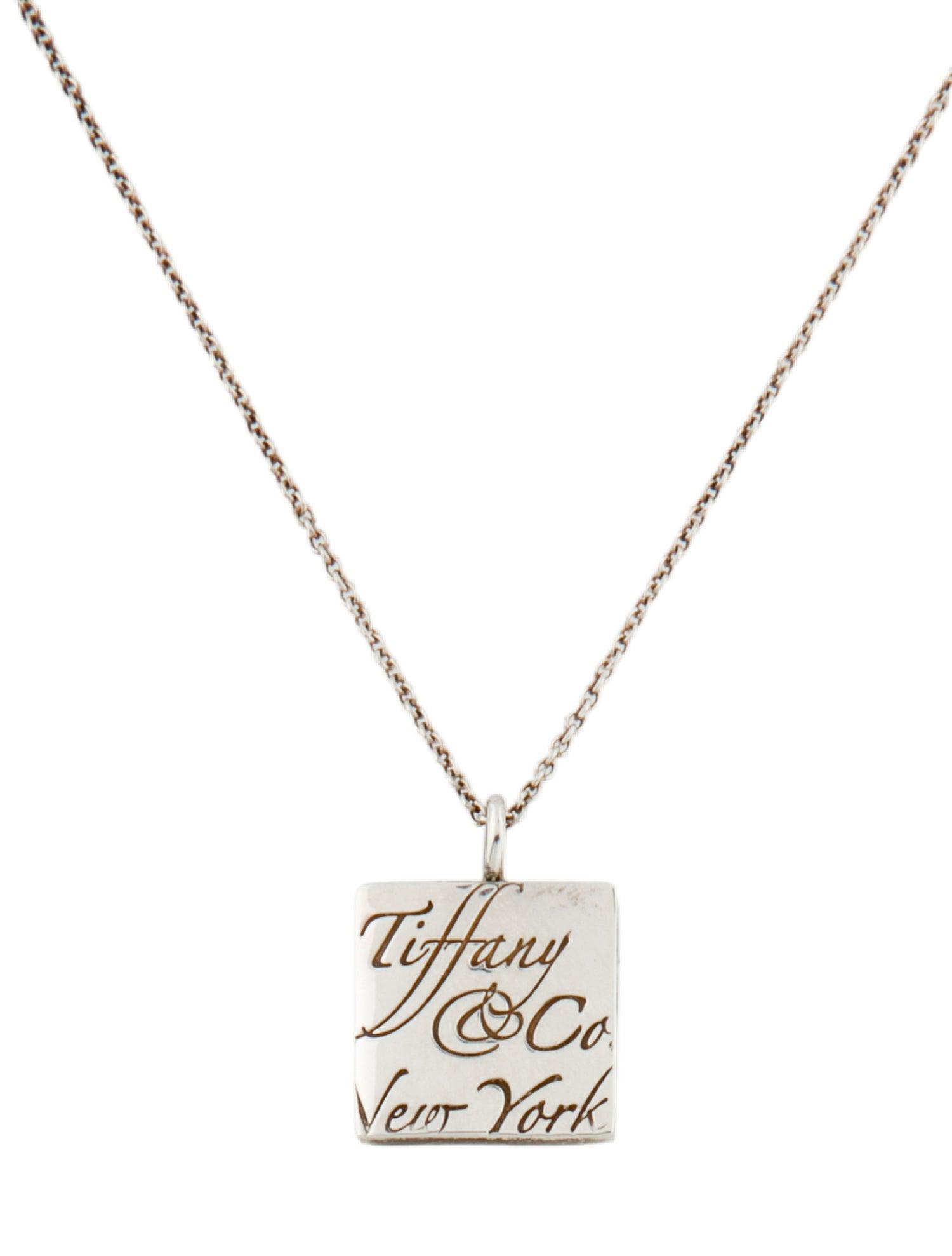 Tiffany & Co. Notes Square Pendant Necklace