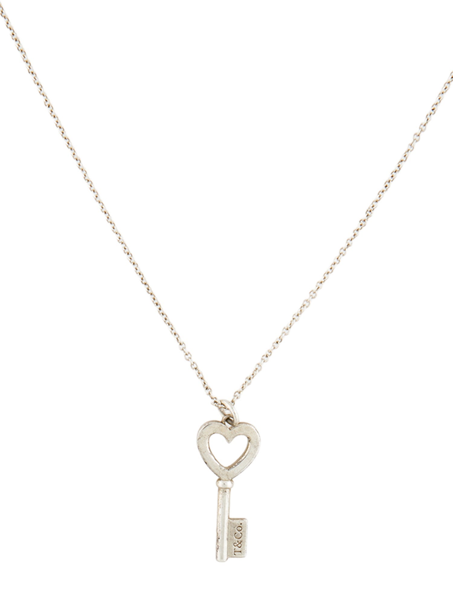 Tiffany & Co. Mini Heart Key Pendant Necklace