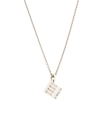 Tiffany & Co. Atlas Cube Pendant Necklace