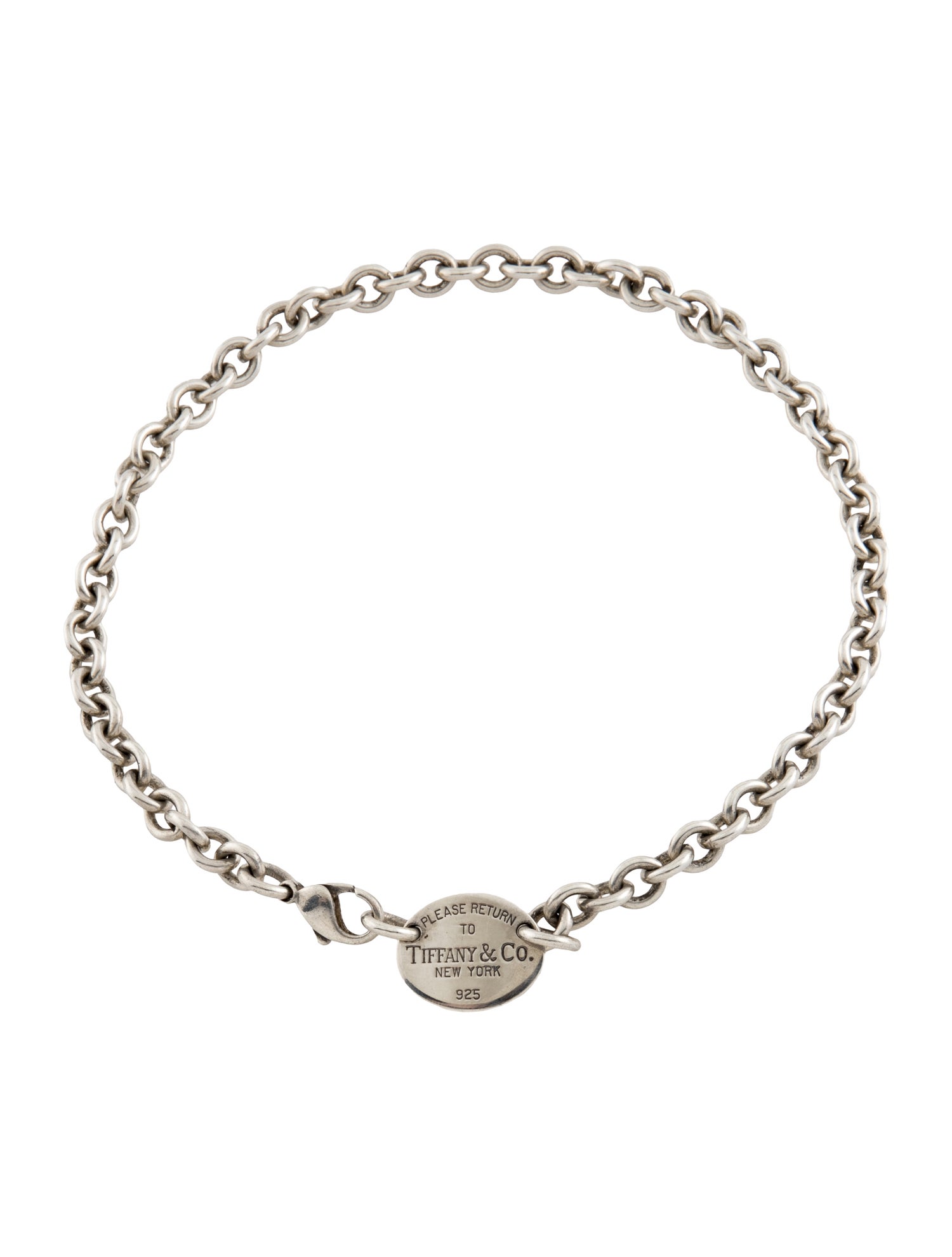 Tiffany & Co. Vintage Oval Tag Necklace