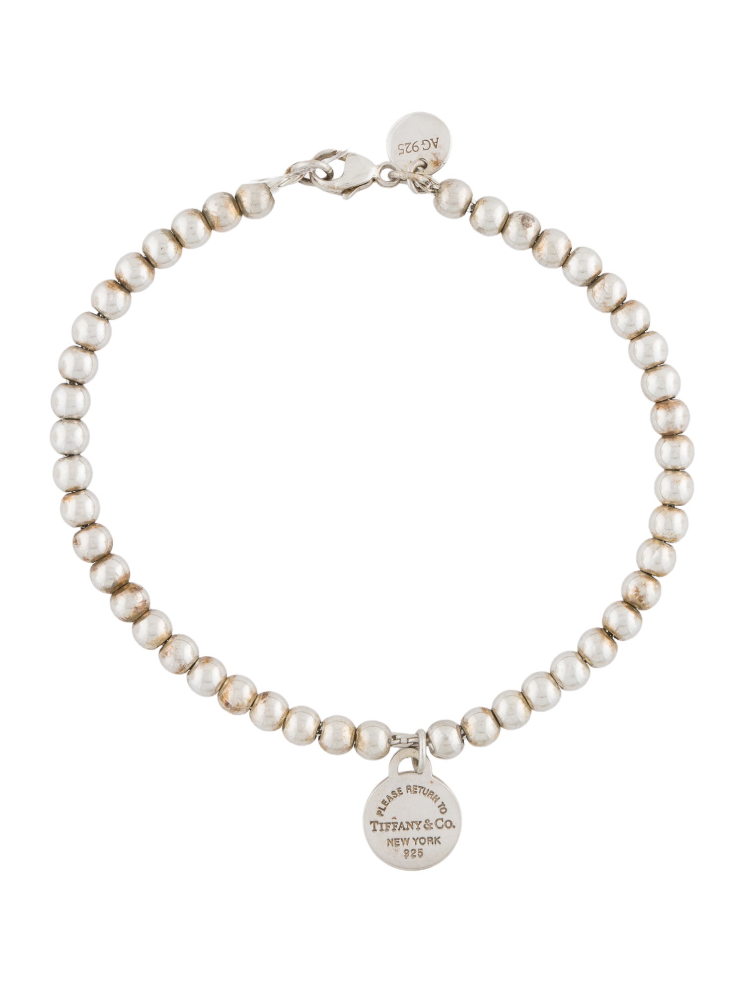 Tiffany & Co. Enamel Round Tag Bead Bracelet