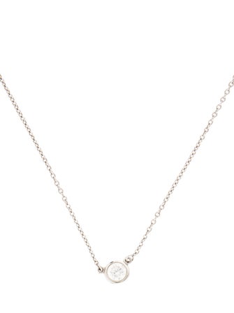 Tiffany & Co. Platinum Diamond by the Yard Single Diamond Pendant Necklace