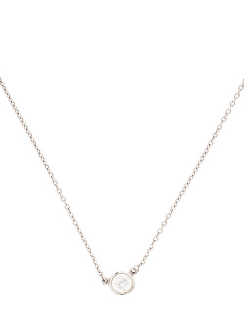 Tiffany & Co. Platinum Diamond by the Yard Single Diamond Pendant Necklace