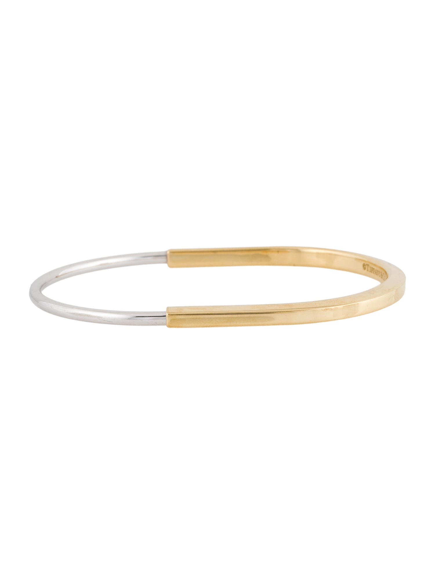 Tiffany & Co. 18K Narrow Lock Bangle Bracelet