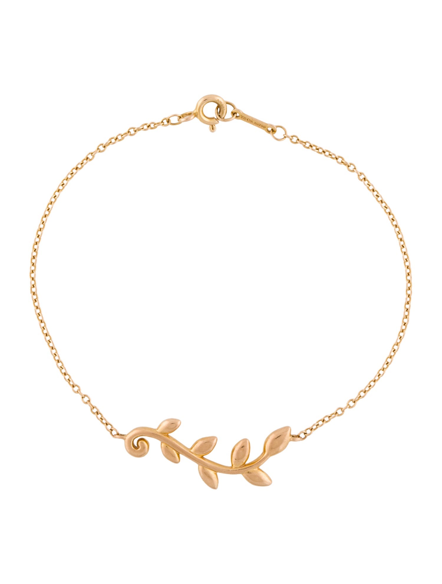 Tiffany & Co. 18K Olive Leaf Vine Link Bracelet