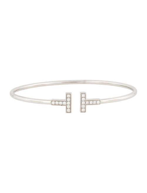 Tiffany & Co. 18K Diamond T Wire Cuff Bracelet