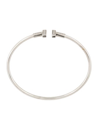 Tiffany & Co. 18K Diamond T Wire Cuff Bracelet