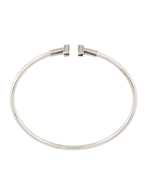 Tiffany & Co. 18K Diamond T Wire Cuff Bracelet
