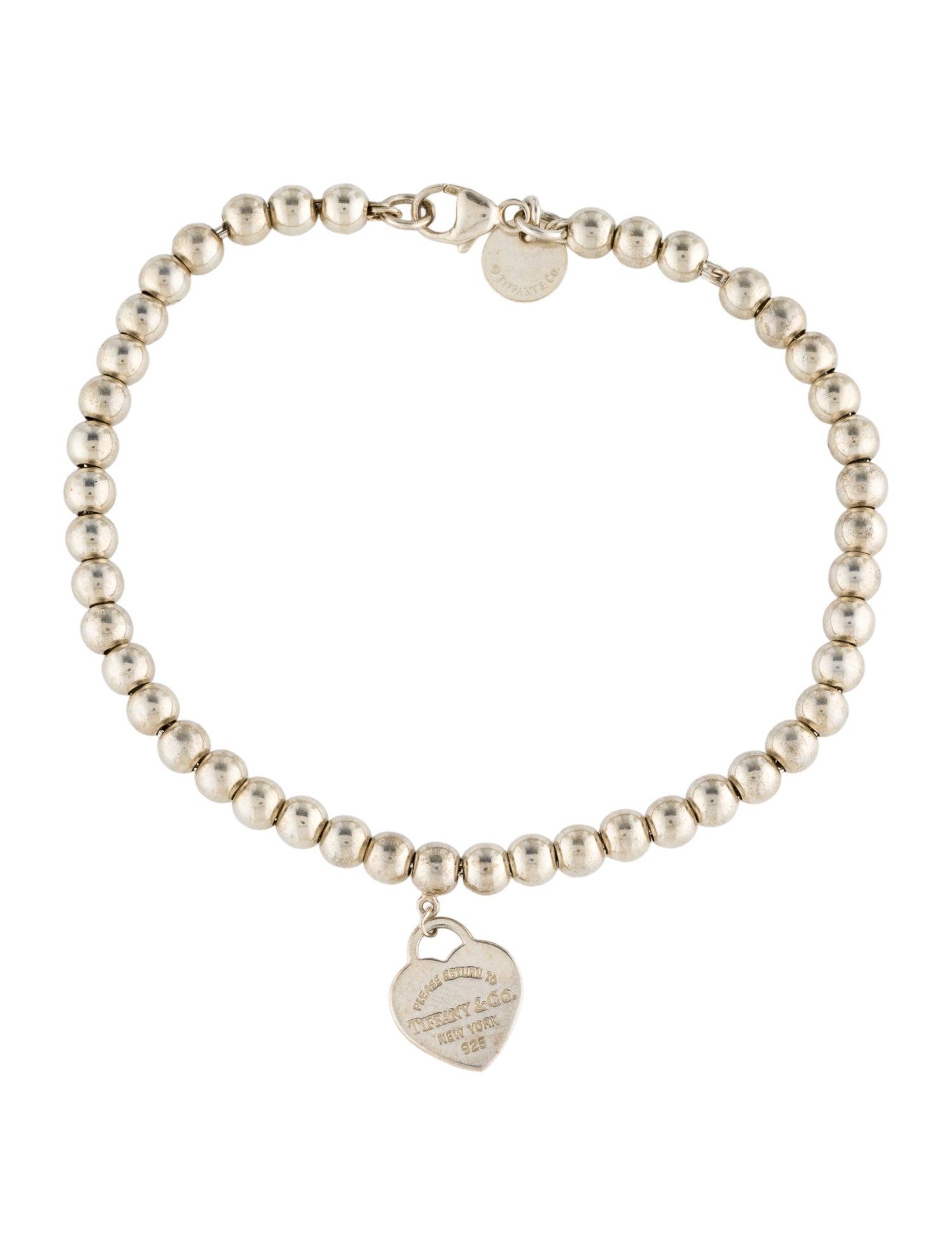 Tiffany & Co. Enamel Heart Tag Bead Bracelet