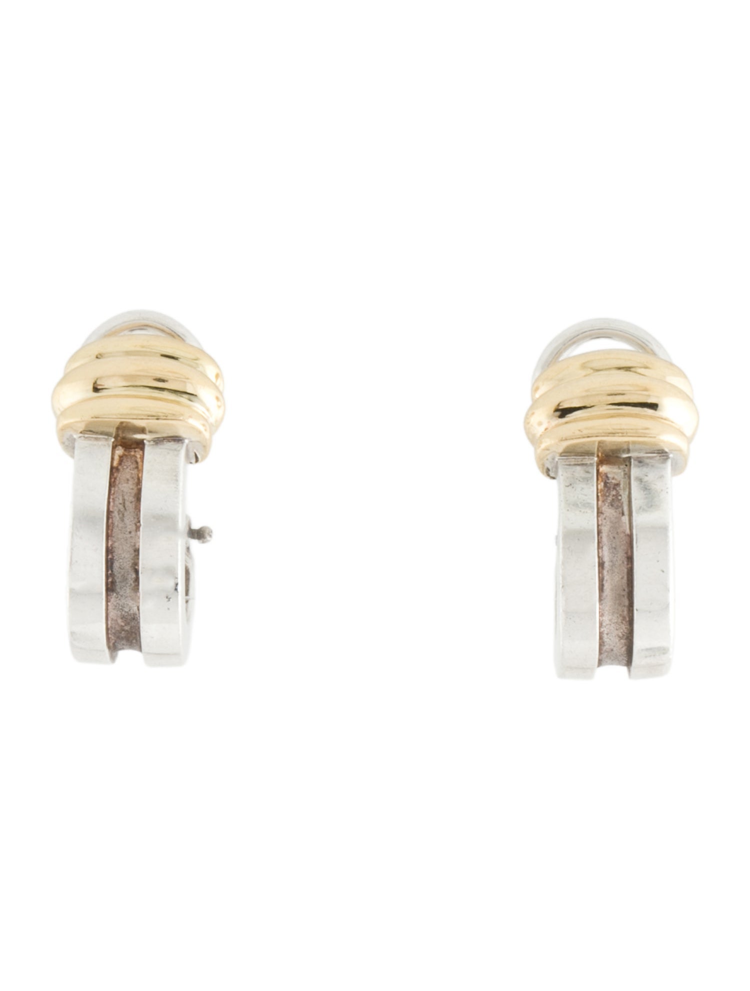 Tiffany & Co. Vintage Two-Tone Atlas Groove Clip-On Earrings