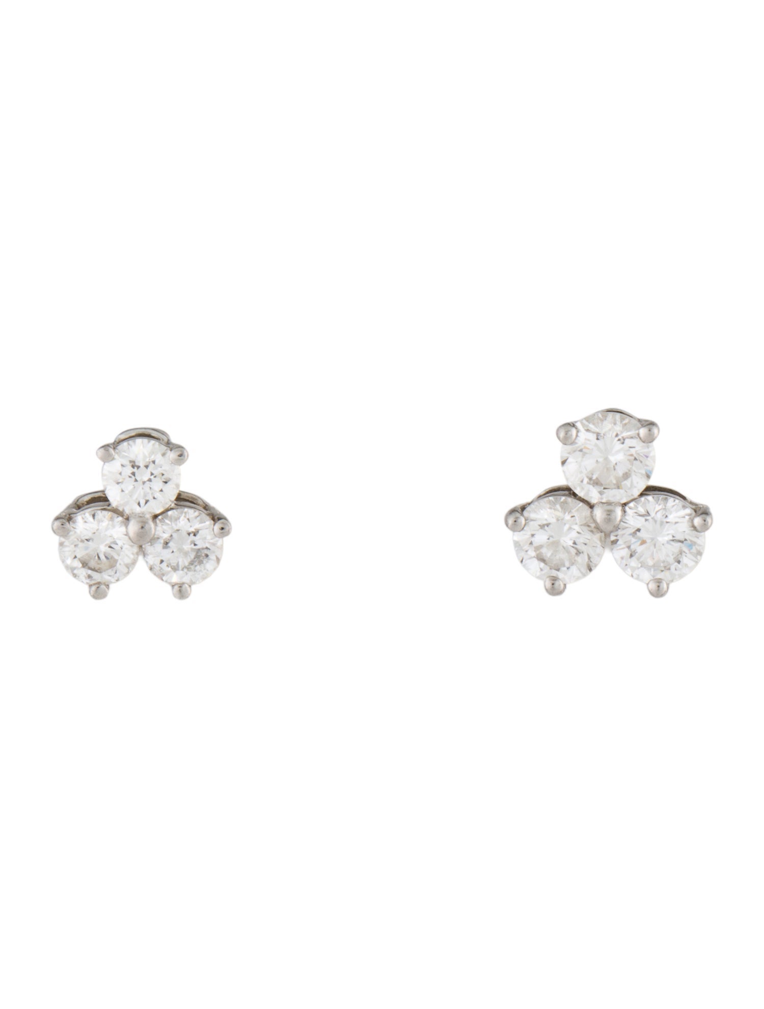 Tiffany & Co. Platinum Diamond Aria Stud Earrings