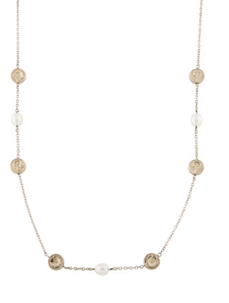 Tiffany & Co. Pearl Hibiscus Station Necklace