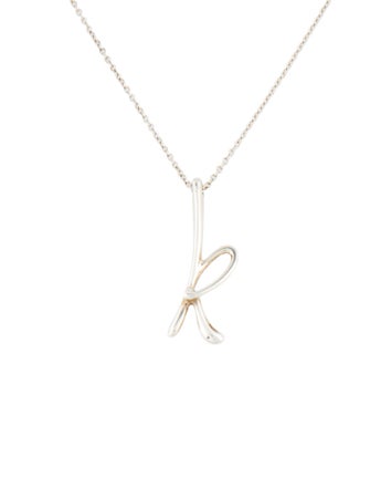 Tiffany & Co. Alphabet Letter 'K' Pendant Necklace