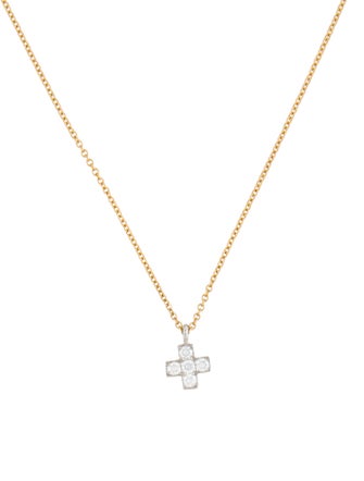 Tiffany & Co. Diamond Mini Cruciform Cross Pendant Necklace