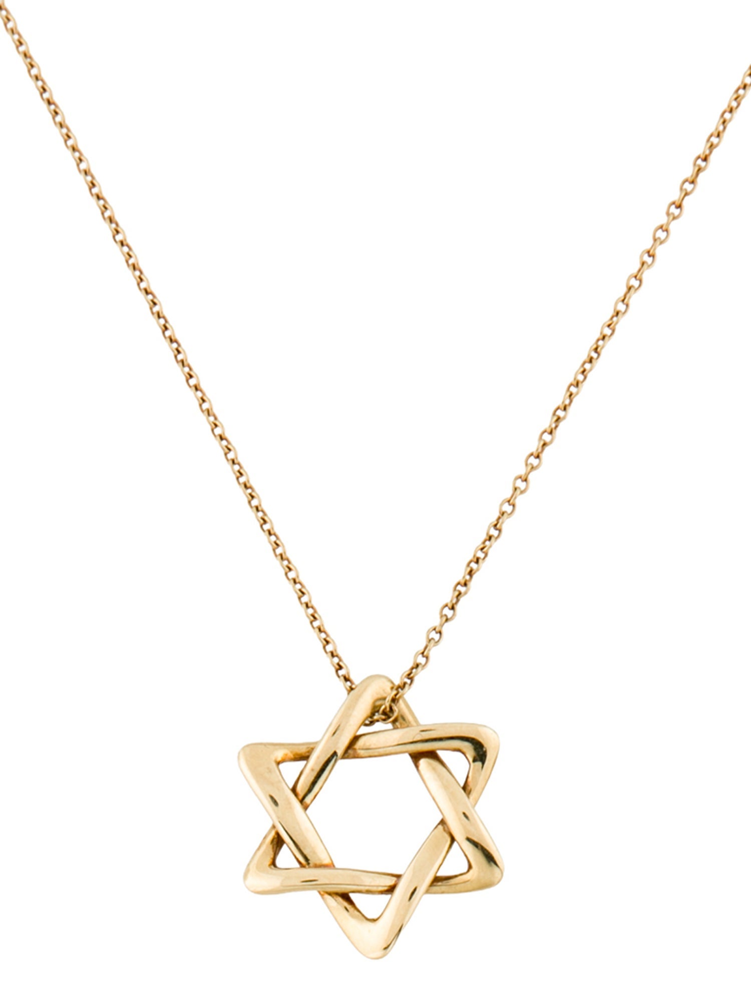 Tiffany & Co. 18K Star of David Pendant Necklace