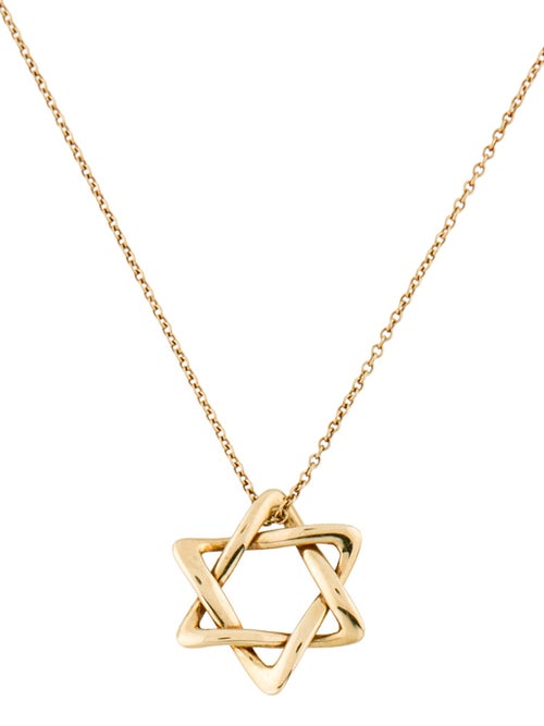Tiffany & Co. 18K Star of David Pendant Necklace