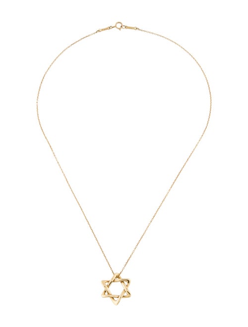 Tiffany & Co. 18K Star of David Pendant Necklace