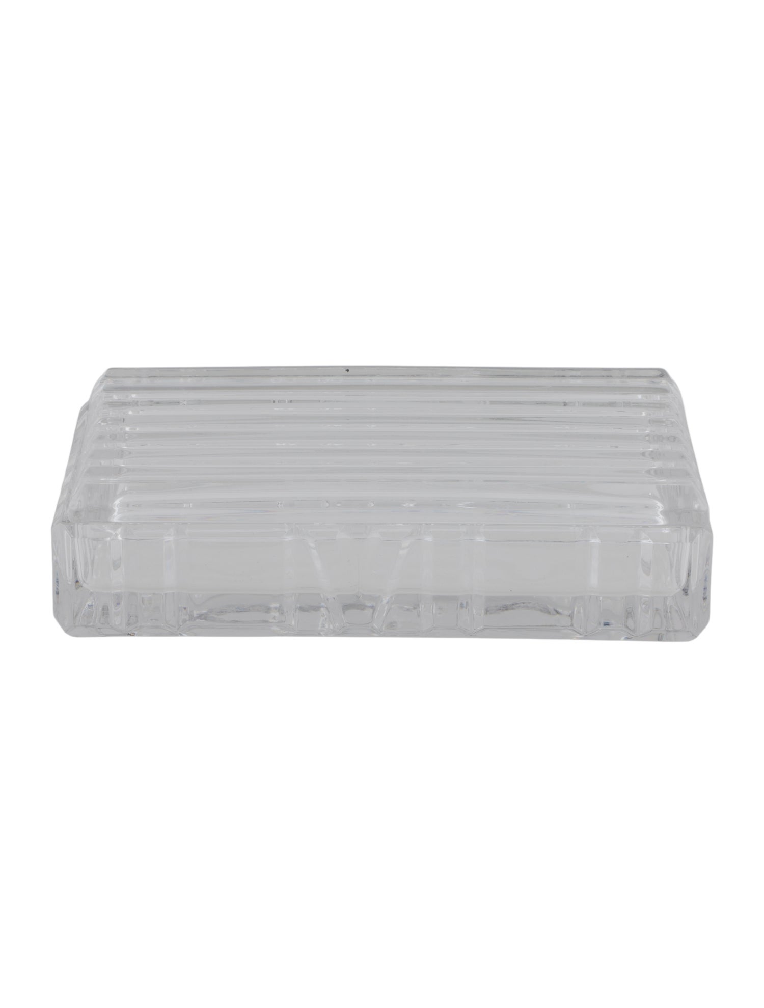 Tiffany & Co. Rectangular Crystal Catchall Tray with Lid