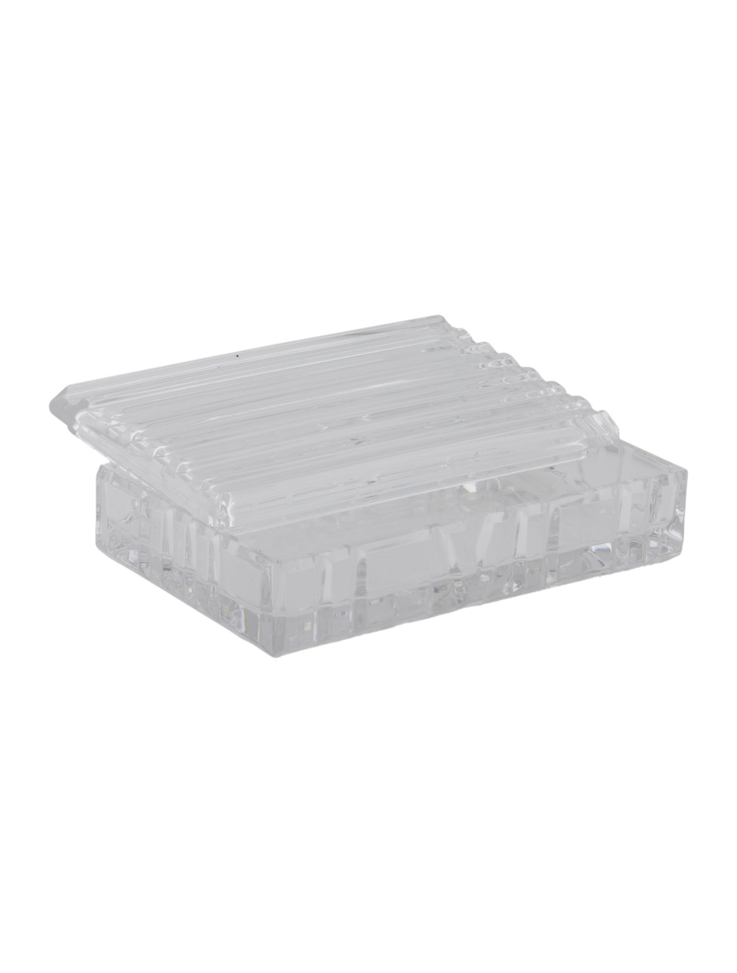 Tiffany & Co. Rectangular Crystal Catchall Tray with Lid