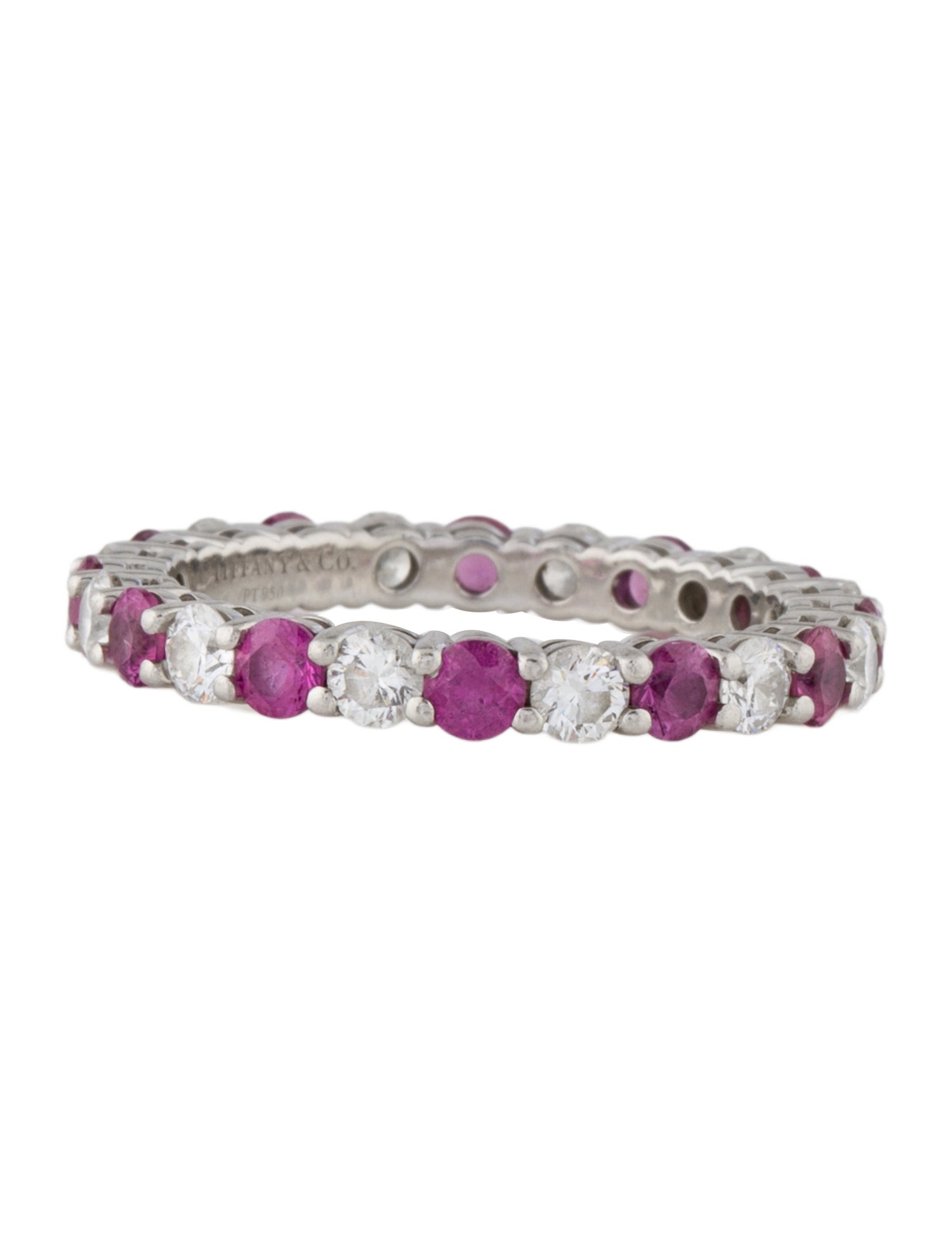 Tiffany & Co. Platinum 1.40ctw Ruby & Diamond Band