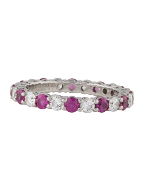 Tiffany & Co. Platinum 1.40ctw Ruby & Diamond Band