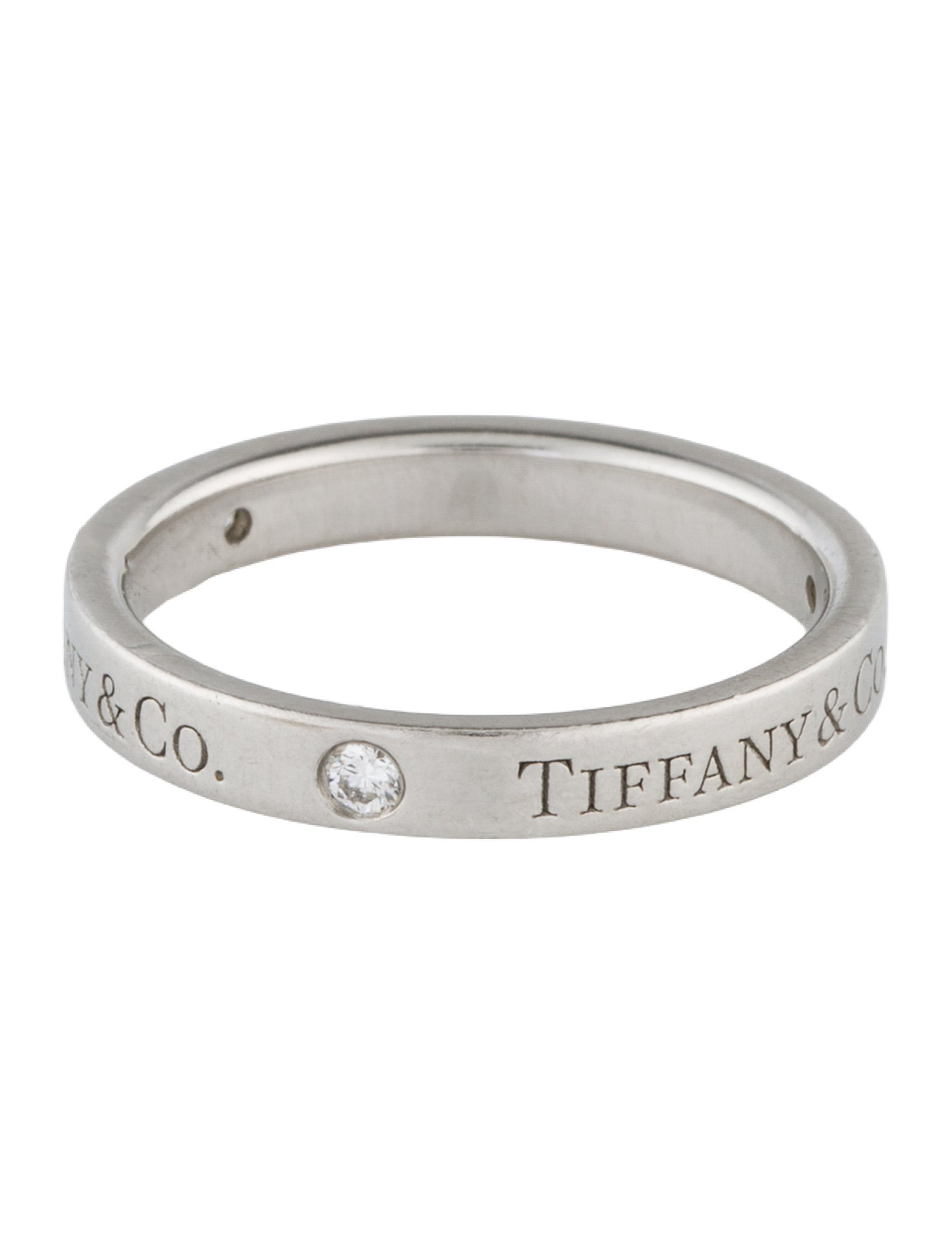 Tiffany & Co. Tiffany & Co. Platinum Diamond Logo Band