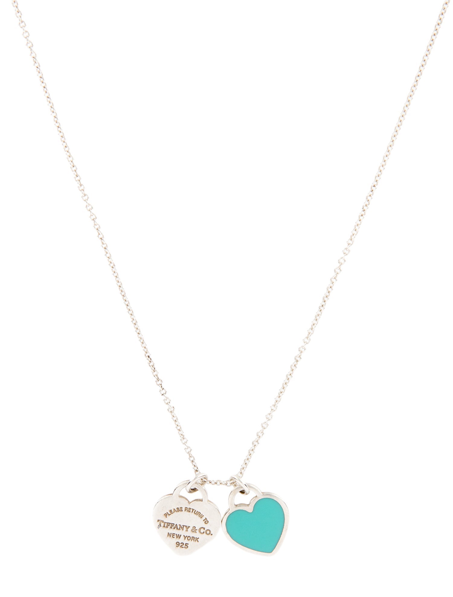 Tiffany & Co. Mini Double Heart Tag Pendant Necklace