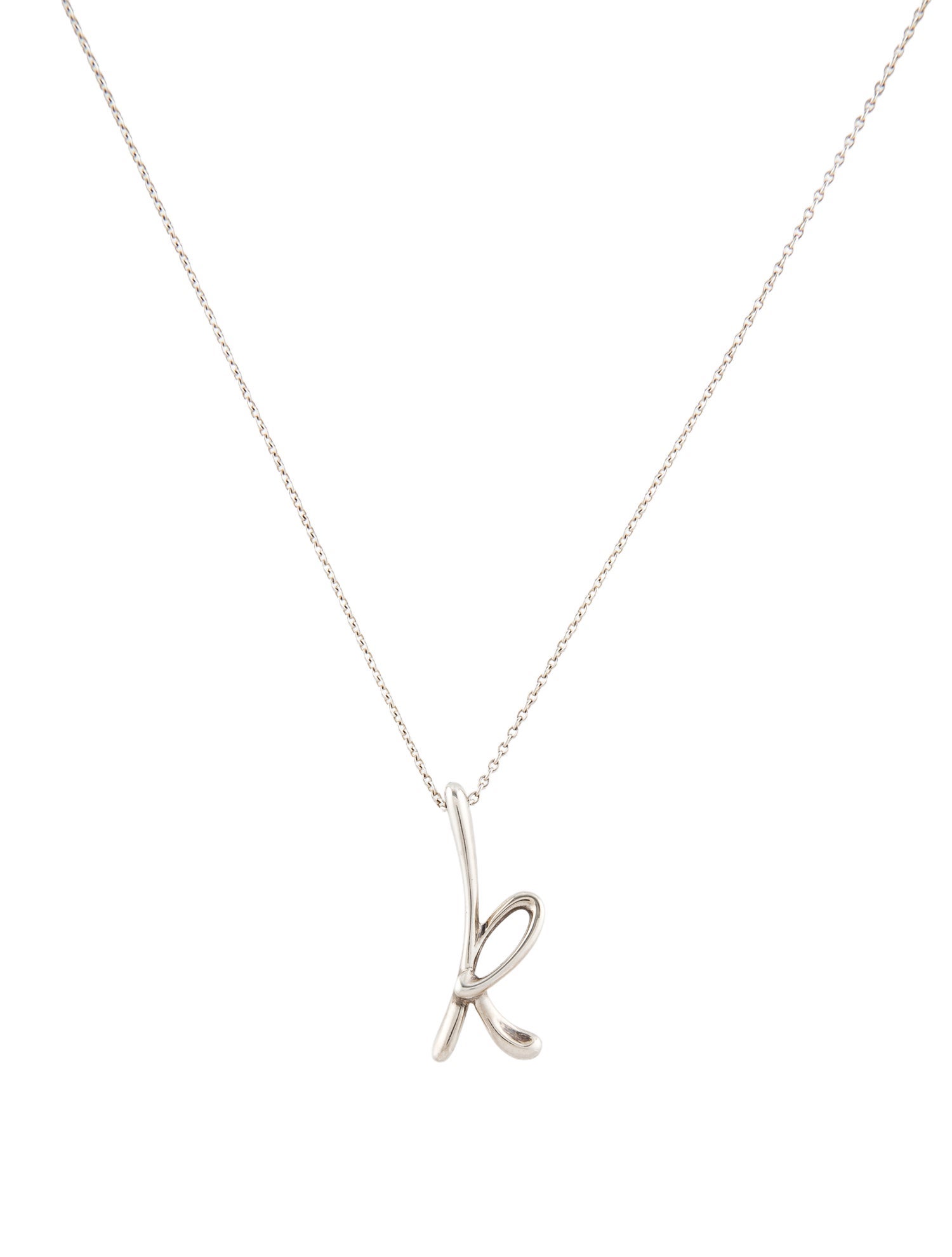 Tiffany & Co. Alphabet Letter 'K' Pendant Necklace