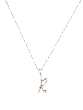 Tiffany & Co. Alphabet Letter 'K' Pendant Necklace