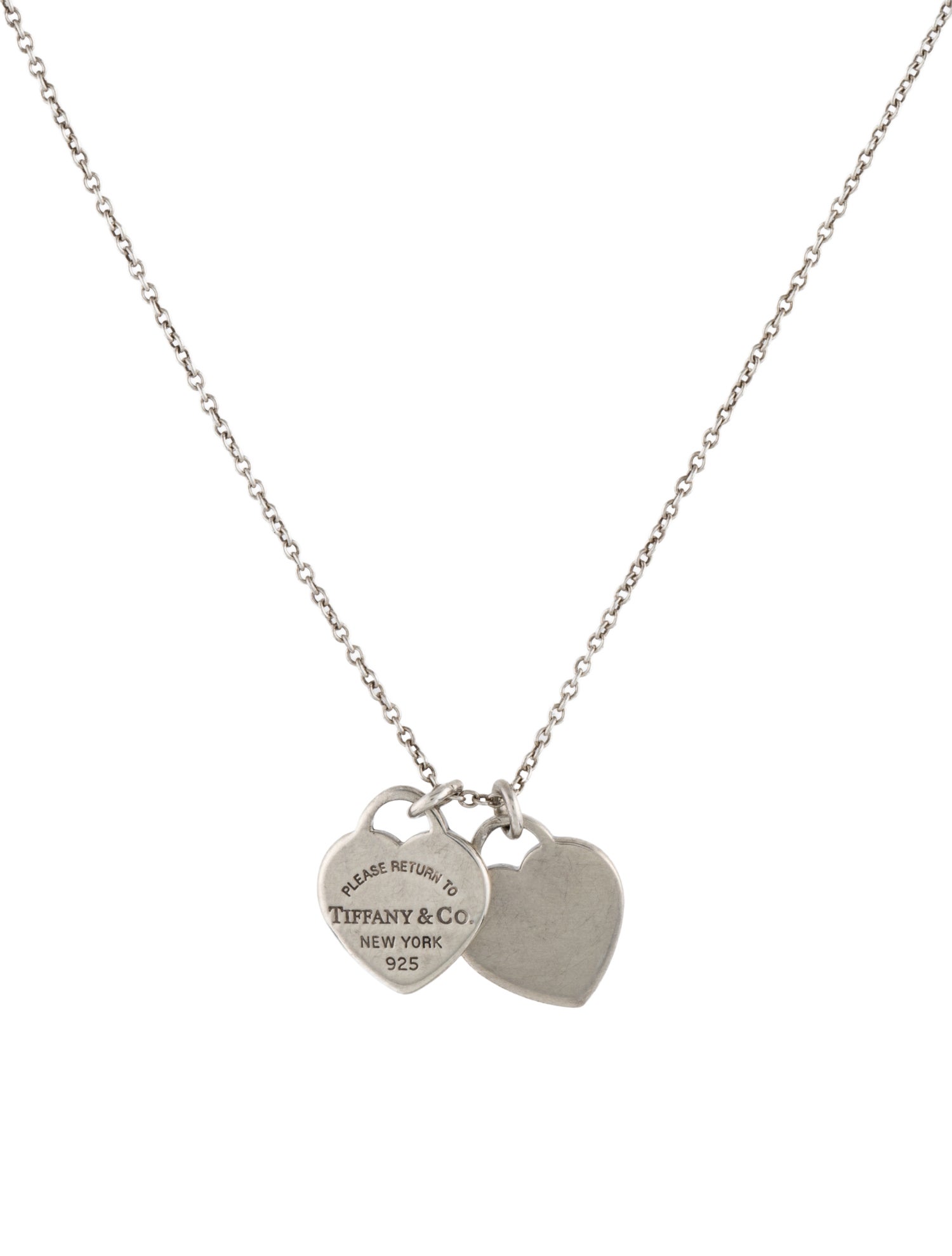 Tiffany & Co. Double Heart Tag Pendant Necklace