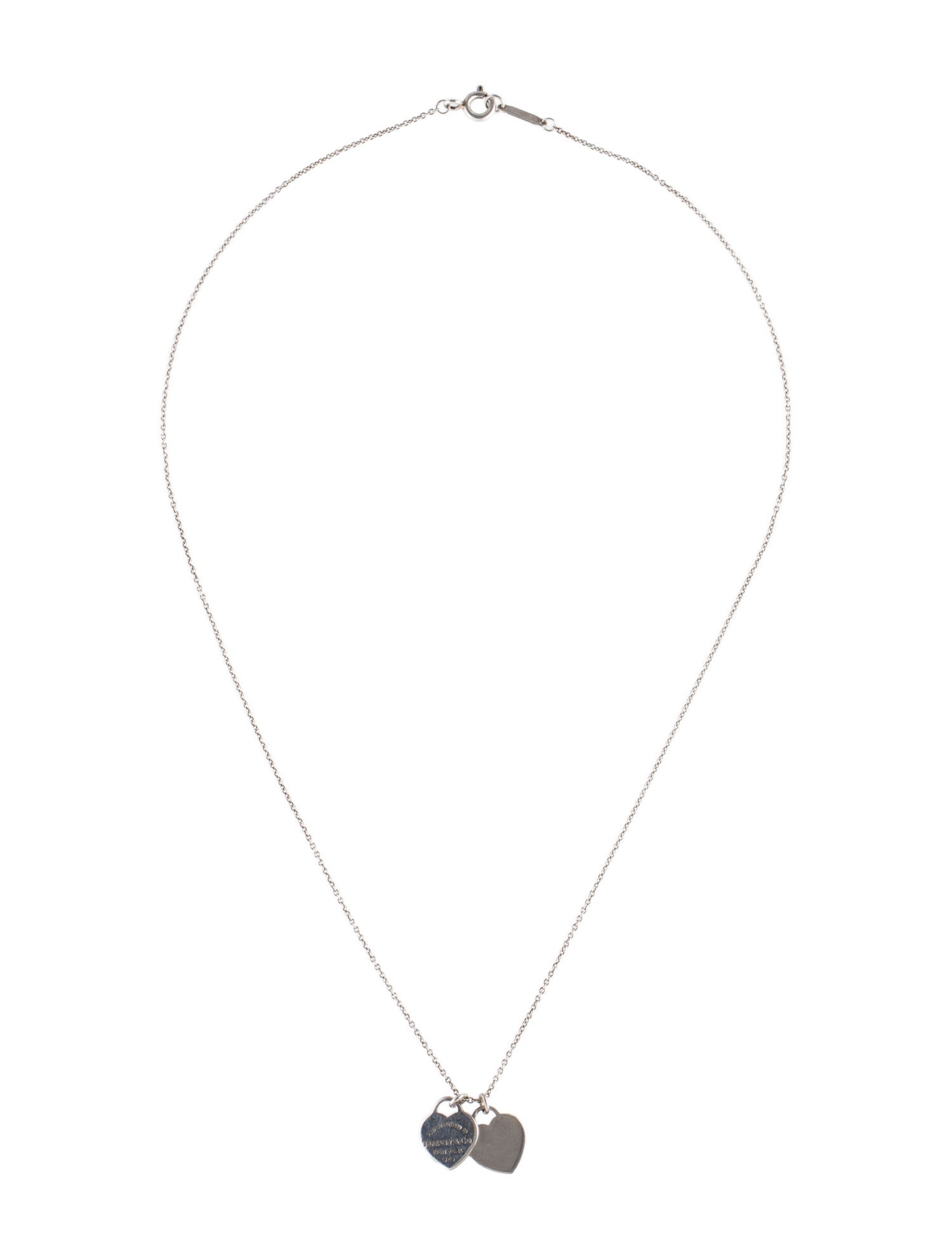 Tiffany & Co. Double Heart Tag Pendant Necklace