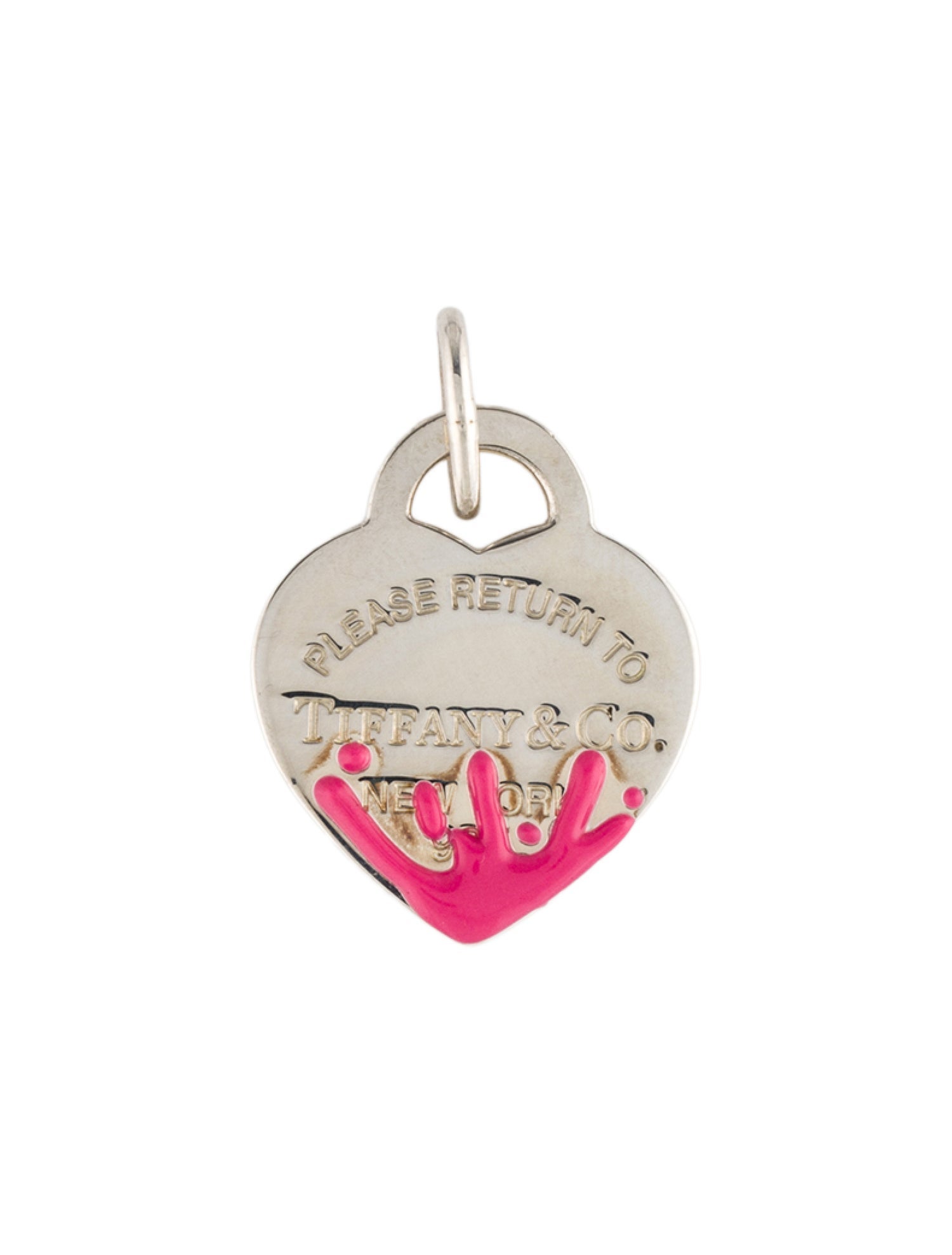 Tiffany & Co. Enamel Color Splash Heart Tag Charm