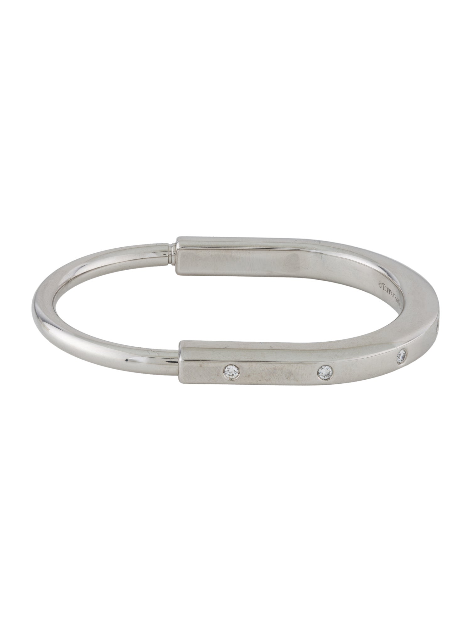 Tiffany & Co. 18K Diamond Lock Bangle