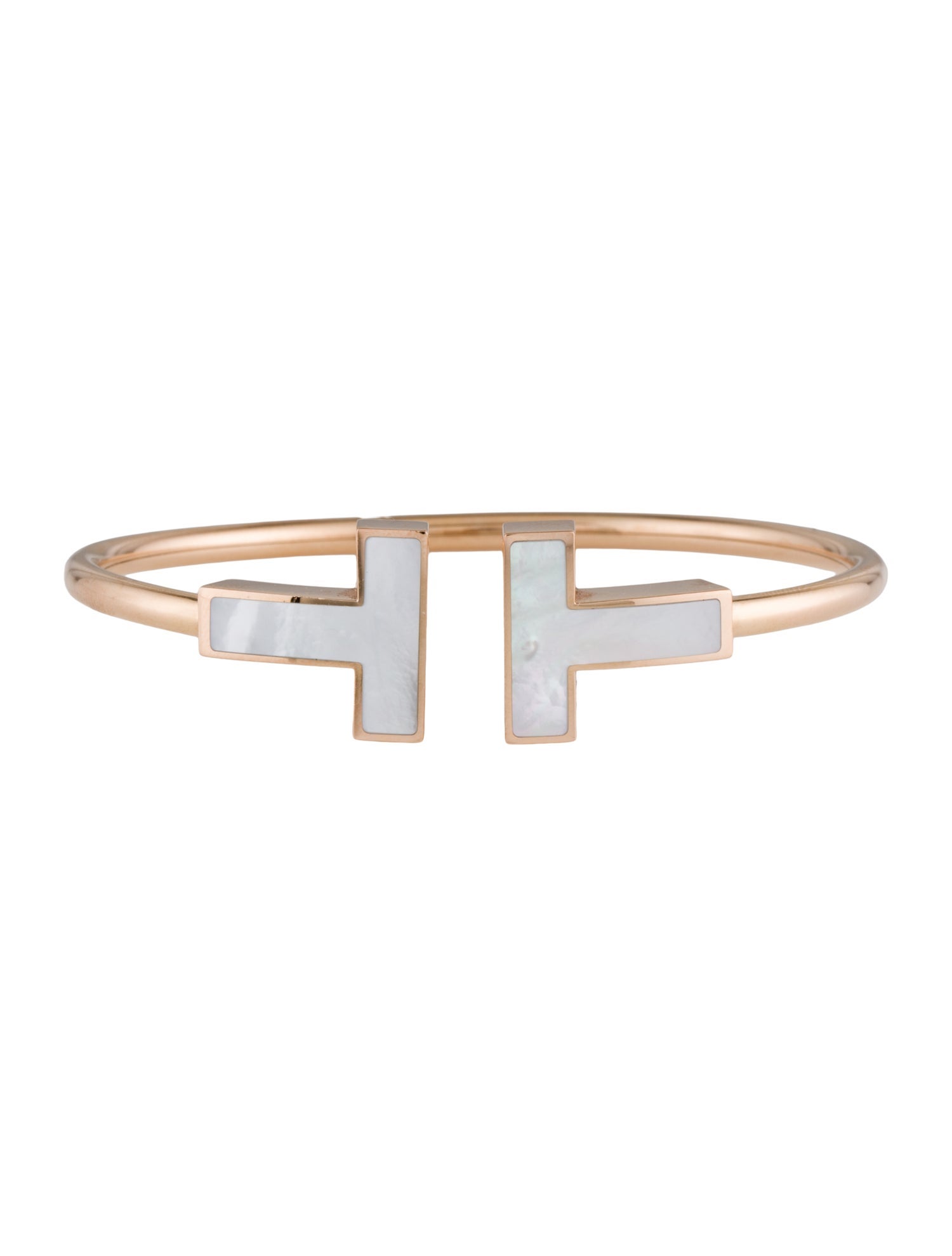 Tiffany & Co. 18K Mother of Pearl T Wire Bracelet