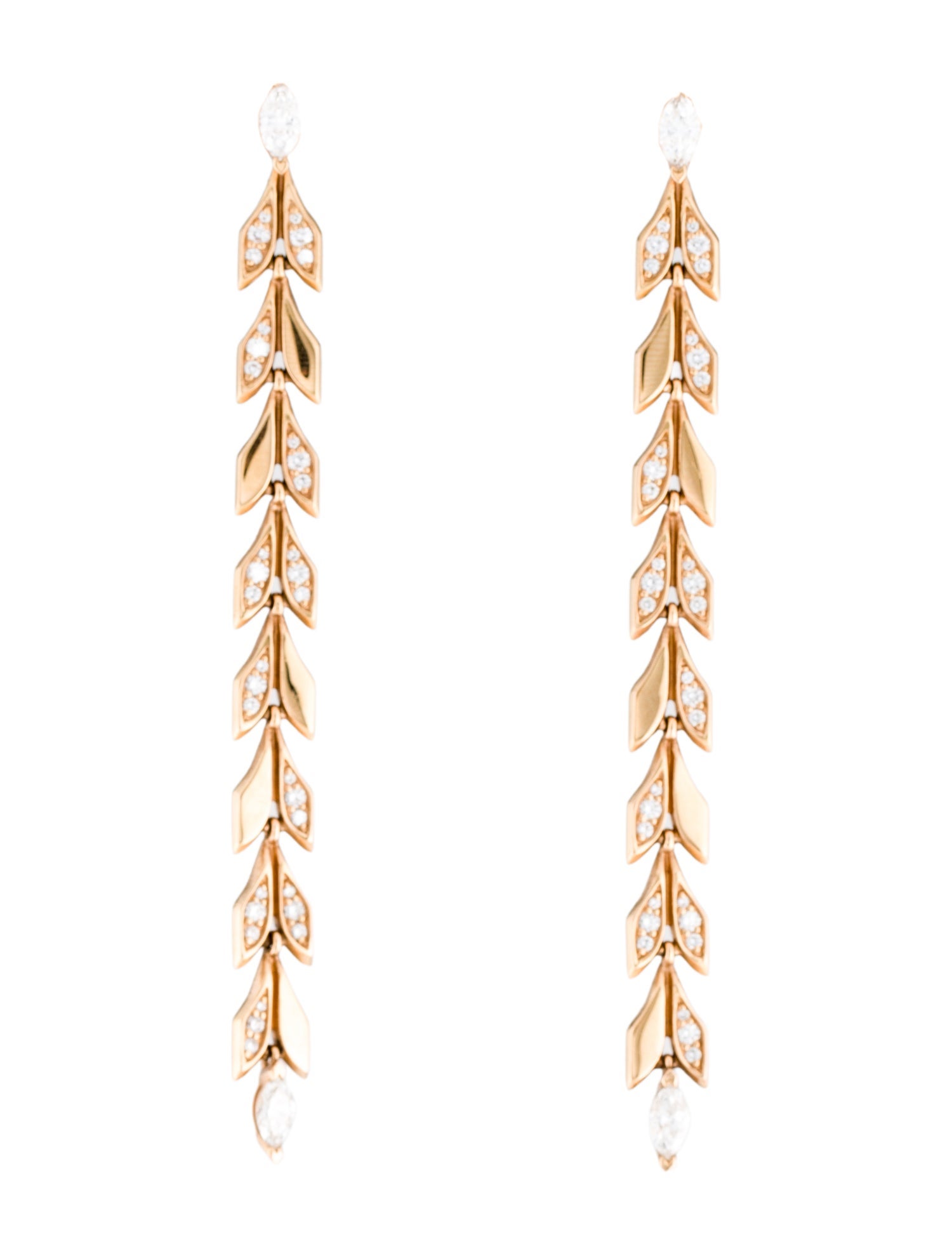 Tiffany & Co. 18K Diamond Victoria Vine Drop Earrings