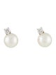 Tiffany & Co. 18K Akoya Cultured Pearl & Diamond Signature Stud Earrings