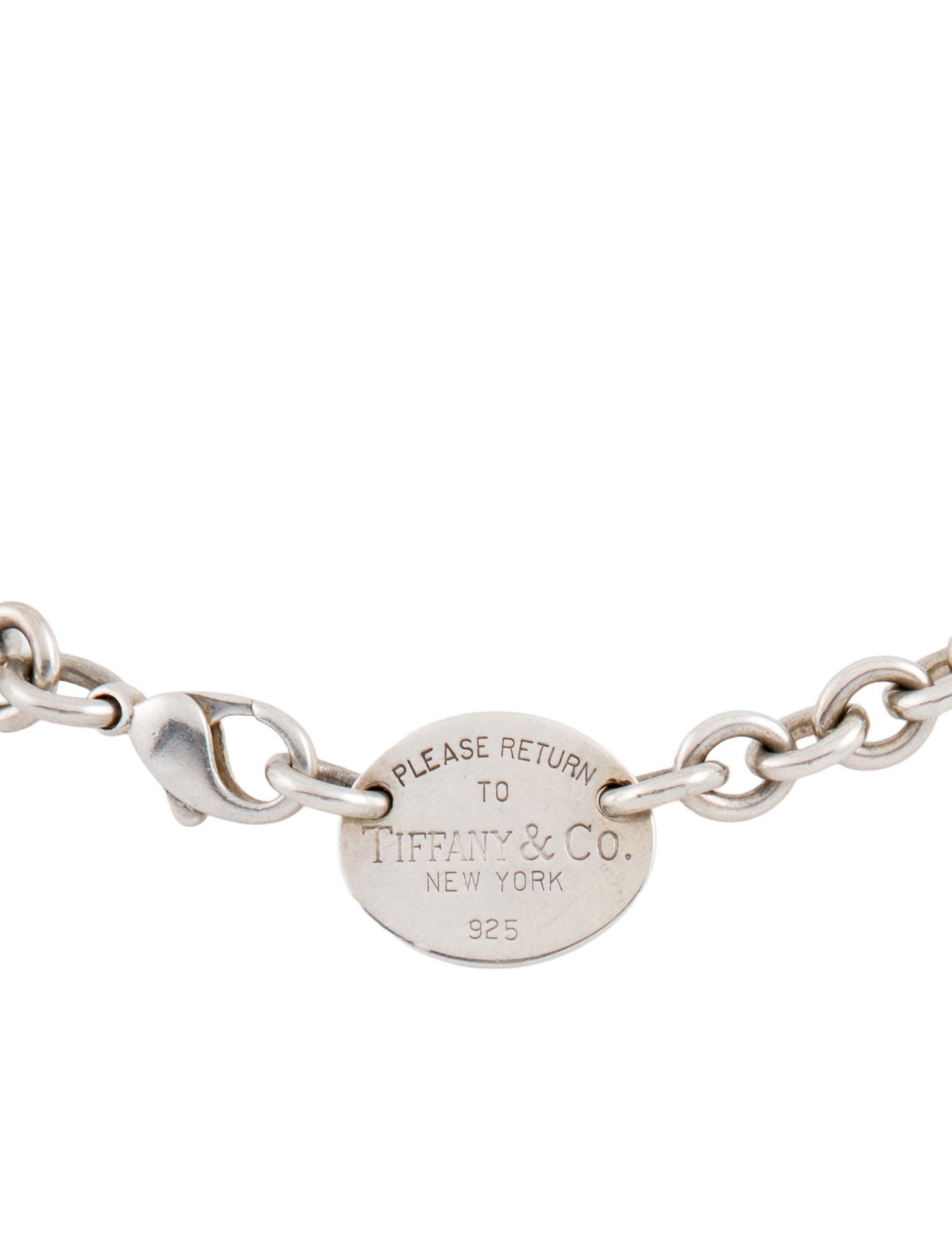 Tiffany & Co. Vintage Oval Tag Pendant Necklace