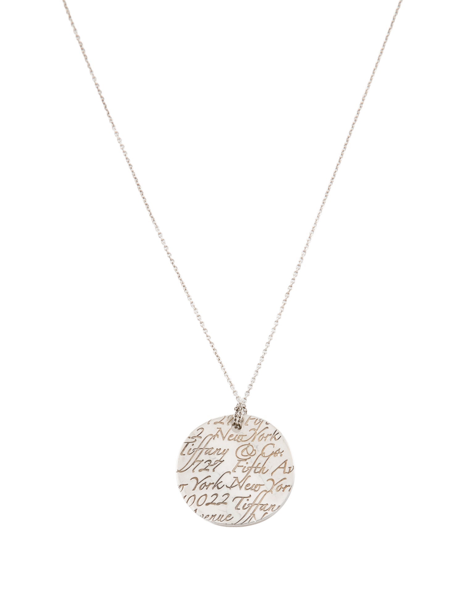 Tiffany & Co. Notes Round Wavy Pendant Necklace
