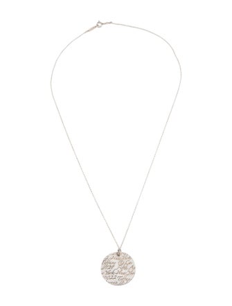 Tiffany & Co. Notes Round Wavy Pendant Necklace