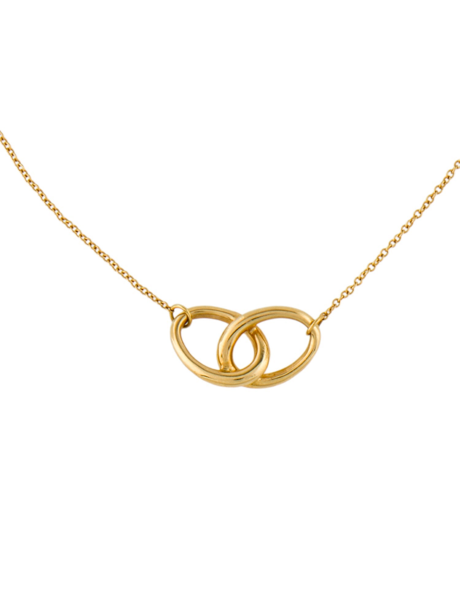 Tiffany & Co. 18K Double Loop Pendant Necklace