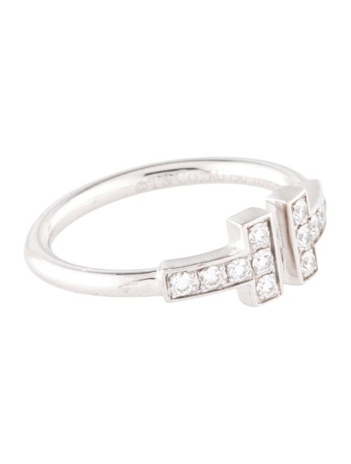 Tiffany & Co. 18K Diamond T Diamond Wire Ring
