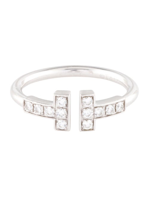 Tiffany & Co. 18K Diamond T Diamond Wire Ring