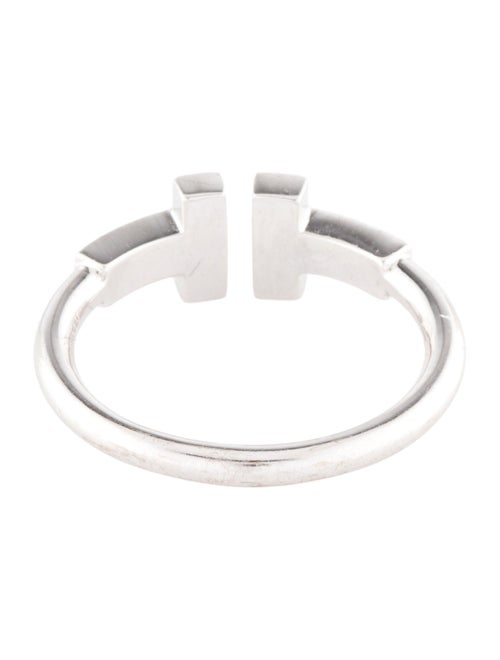 Tiffany & Co. 18K Diamond T Diamond Wire Ring