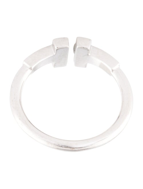 Tiffany & Co. 18K Diamond T Diamond Wire Ring