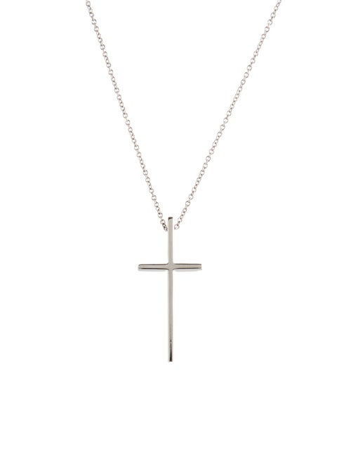 Tiffany & Co. 18K Metro Cross Pendant Necklace