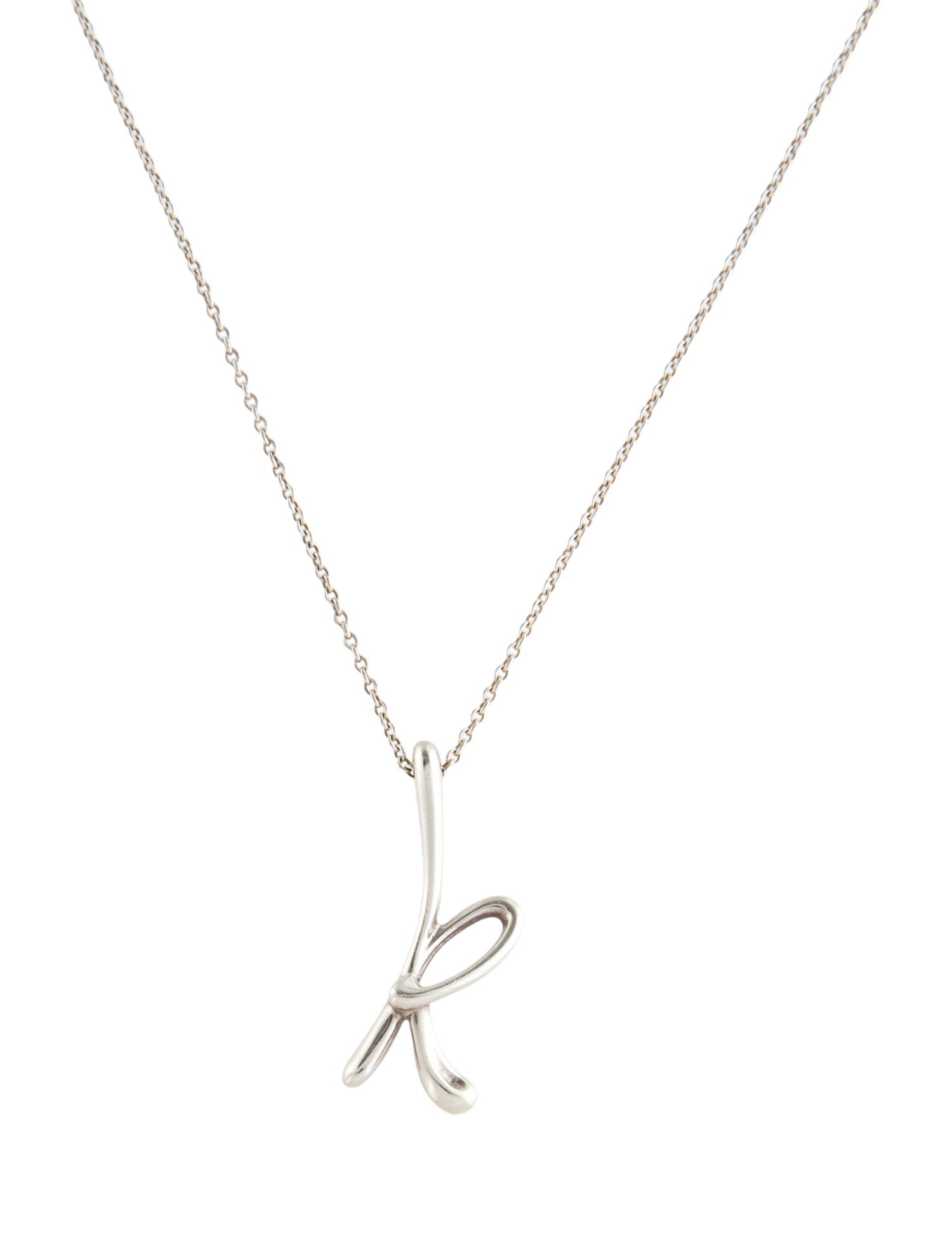 Tiffany & Co. Small 'K' Alphabet Pendant Necklace