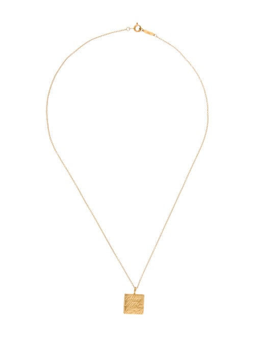 Tiffany & Co. 18K Notes Small Square Pendant Necklace